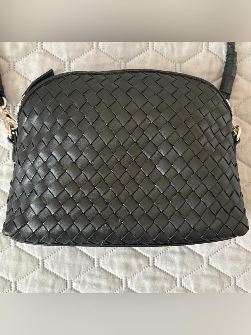 Dragon Diffusion Chunky Fellini Black Woven Leather Crossbody Pouchette - Picture 3 of 8